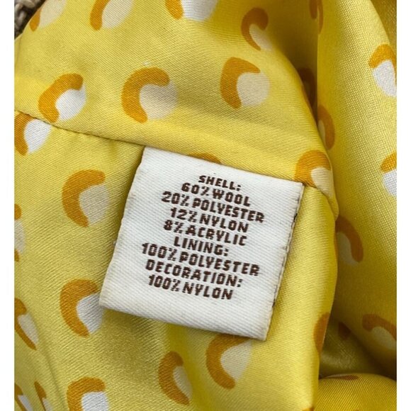 Hollister LS Wool Blend VTG Houndstooth Cropped Blazer Lined Yellow Interior Med - Picture 6 of 10